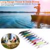 10Pcs Fishing Lures Kit Spoon Lures Hard Spinner Baits w/ Two Triple Hook for Trout Bass Walleye