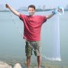 6ft Radius Fishing Cast Net Bait Trap Easy Throw Heavy Duty Hand Cast Net with Chain Sinker Bottom Spread