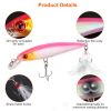 10Pcs Fishing Lures Kit Spoon Lures Hard Spinner Baits w/ Two Triple Hook for Trout Bass Walleye