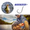 160Pcs Offset Fishing Hooks Kit Stainless Steel Sharp Fishing Hooks Octopus Circle Hooks Size #01-5/0 w/ Storage Box