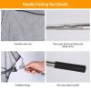 Foldable Fish Landing Net Collapsible Handle Fishing Net with 38.6in-67in Aluminum Alloy Telescopic Pole for Kayak Fly Catfish Bass Crab Trout Fishing