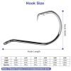 160Pcs Offset Fishing Hooks Kit Stainless Steel Sharp Fishing Hooks Octopus Circle Hooks Size #01-5/0 w/ Storage Box