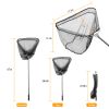 Foldable Fish Landing Net Collapsible Handle Fishing Net with 38.6in-67in Aluminum Alloy Telescopic Pole for Kayak Fly Catfish Bass Crab Trout Fishing