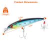 10Pcs Fishing Lures Kit Spoon Lures Hard Spinner Baits w/ Two Triple Hook for Trout Bass Walleye