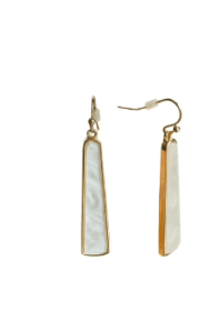 Time and Tru Mother of Pearl Gold Plated Fish Hook Earrings with Bullet Backs