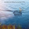 Foldable Fish Landing Net Collapsible Handle Fishing Net with 38.6in-67in Aluminum Alloy Telescopic Pole for Kayak Fly Catfish Bass Crab Trout Fishing