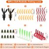 101Pcs Fishing Lures Kit Soft Plastic Fishing Baits Set Spoon Fishing Gear Tackle with Soft Worms Crankbaits Box for Freshwater Saltwater to Bait Bass