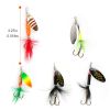 30Pcs Fishing Lures Kit Metal Spoon Lures Hard Spinner Baits w/ Single Triple Hook for Trout Bass Salmon with Free Tackle Box