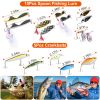 101Pcs Fishing Lures Kit Soft Plastic Fishing Baits Set Spoon Fishing Gear Tackle with Soft Worms Crankbaits Box for Freshwater Saltwater to Bait Bass