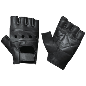 1200.AO - Mens Fingerless Leather Gloves (Color: Black, size: 5XL)