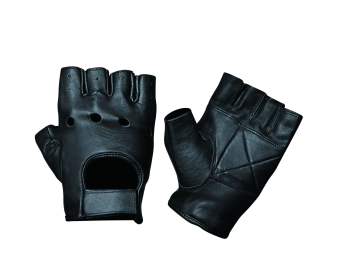 1450.00 - Mens Fingerless Leather Gloves (Color: Black, size: 3XL)