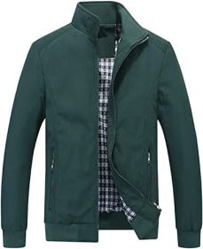 Men's Lightweight Casual Jackets Full-Zip Windbreakers Fashion Jackets Outerwear (Color: GREY-4XL)