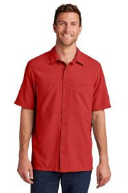 Port Authority Short Sleeve UV Daybreak Shirt W961 (Color: Rich Red, size: XL)