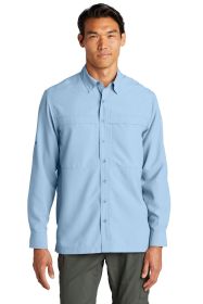 Port Authority Long Sleeve UV Daybreak Shirt W960 (Color: Light Blue, size: M)