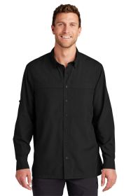 Port Authority Long Sleeve UV Daybreak Shirt W960 (Color: Deep Black, size: 3XL)