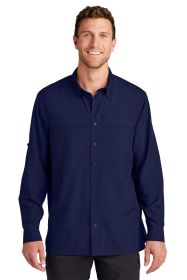 Port Authority Long Sleeve UV Daybreak Shirt W960 (Color: True Navy, size: L)